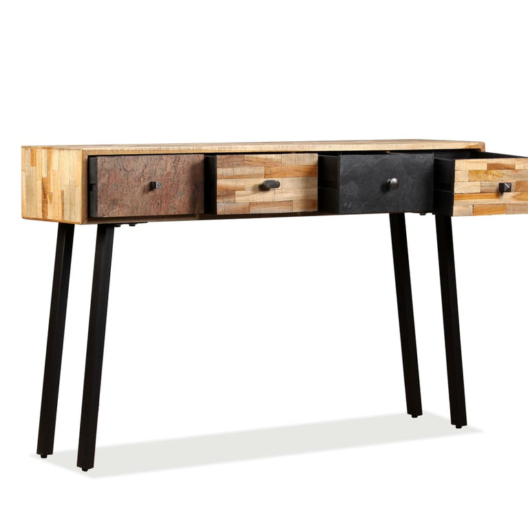 Wandtafel 120x30x76 cm massief gerecycled teakhout MeubelReus