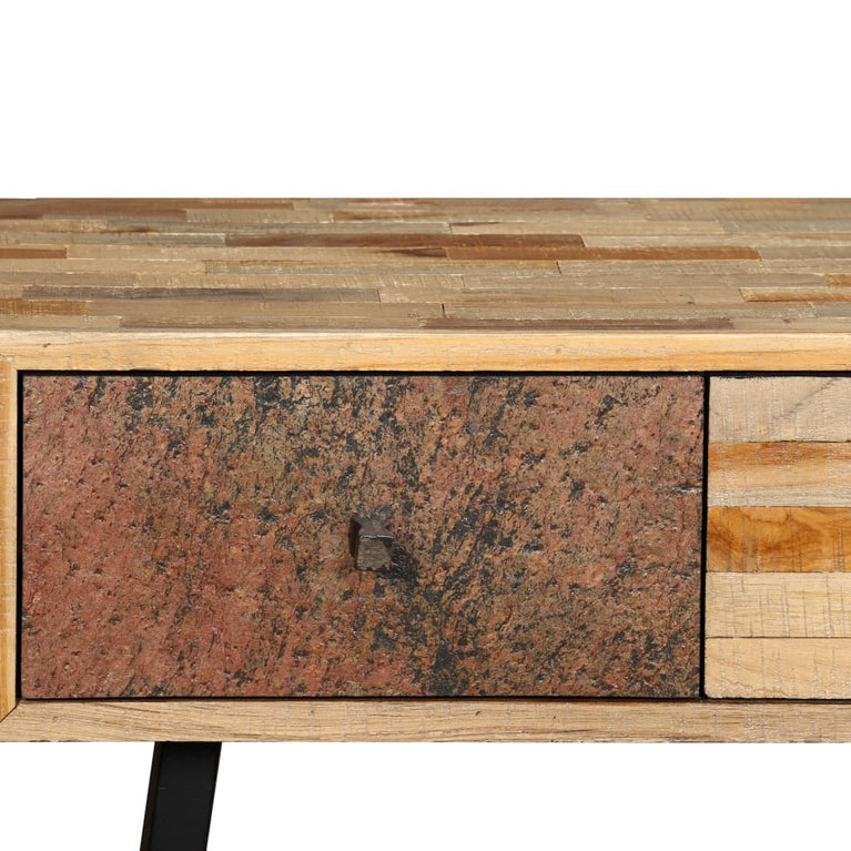 Wandtafel 120x30x76 cm massief gerecycled teakhout MeubelReus