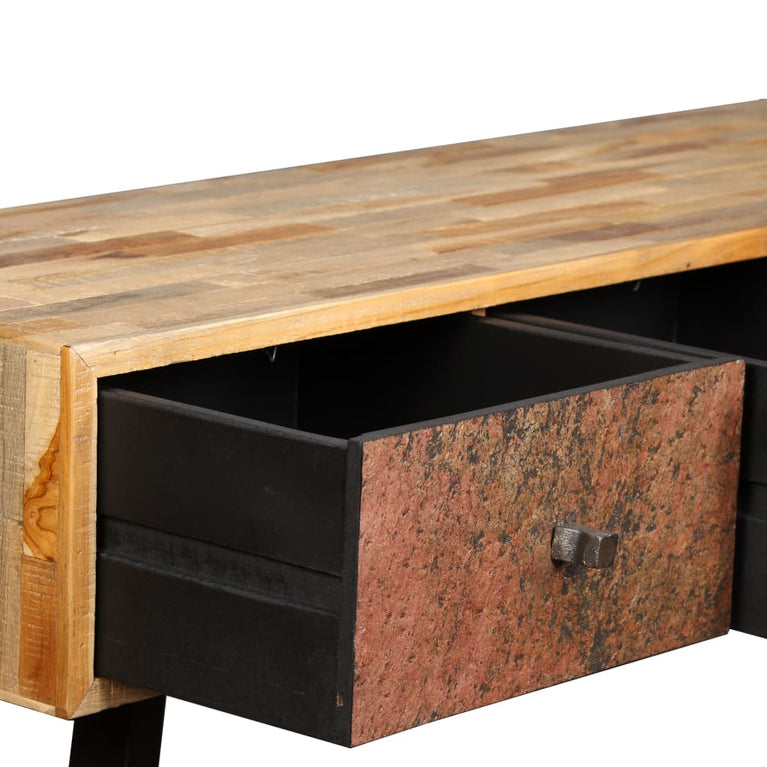Wandtafel 120x30x76 cm massief gerecycled teakhout MeubelReus
