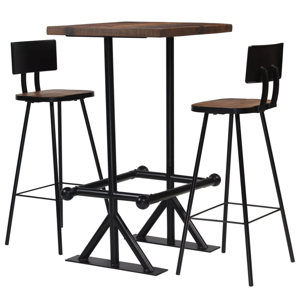3-delige Barset massief gerecycled hout MeubelReus
