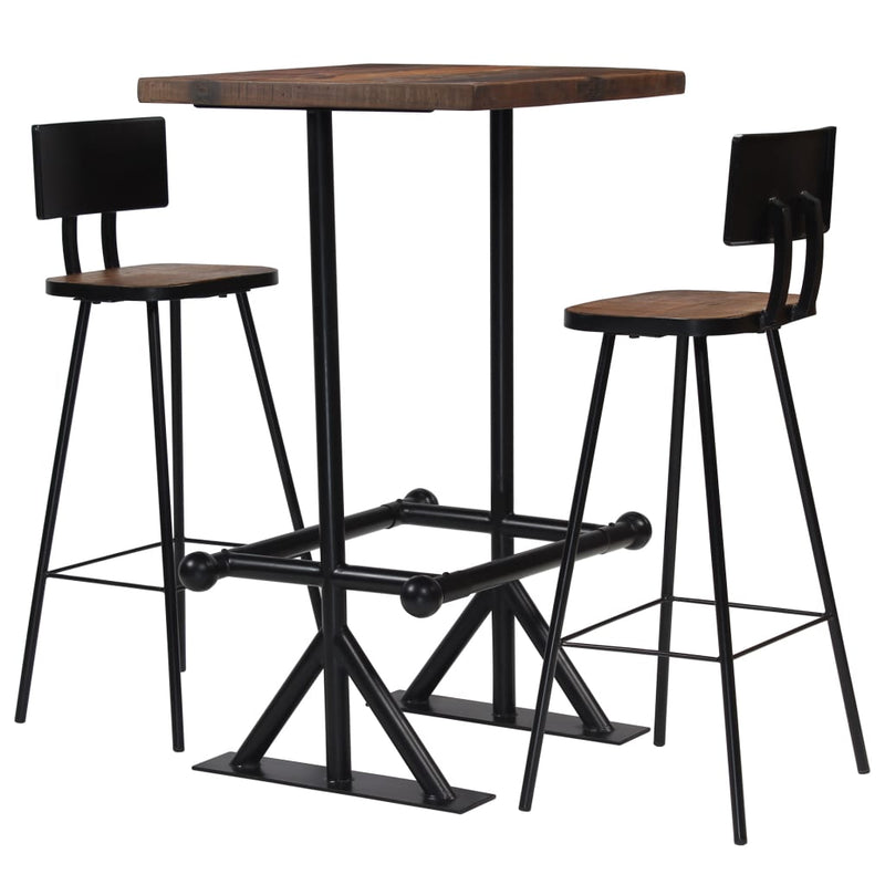 3-delige Barset massief gerecycled hout MeubelReus
