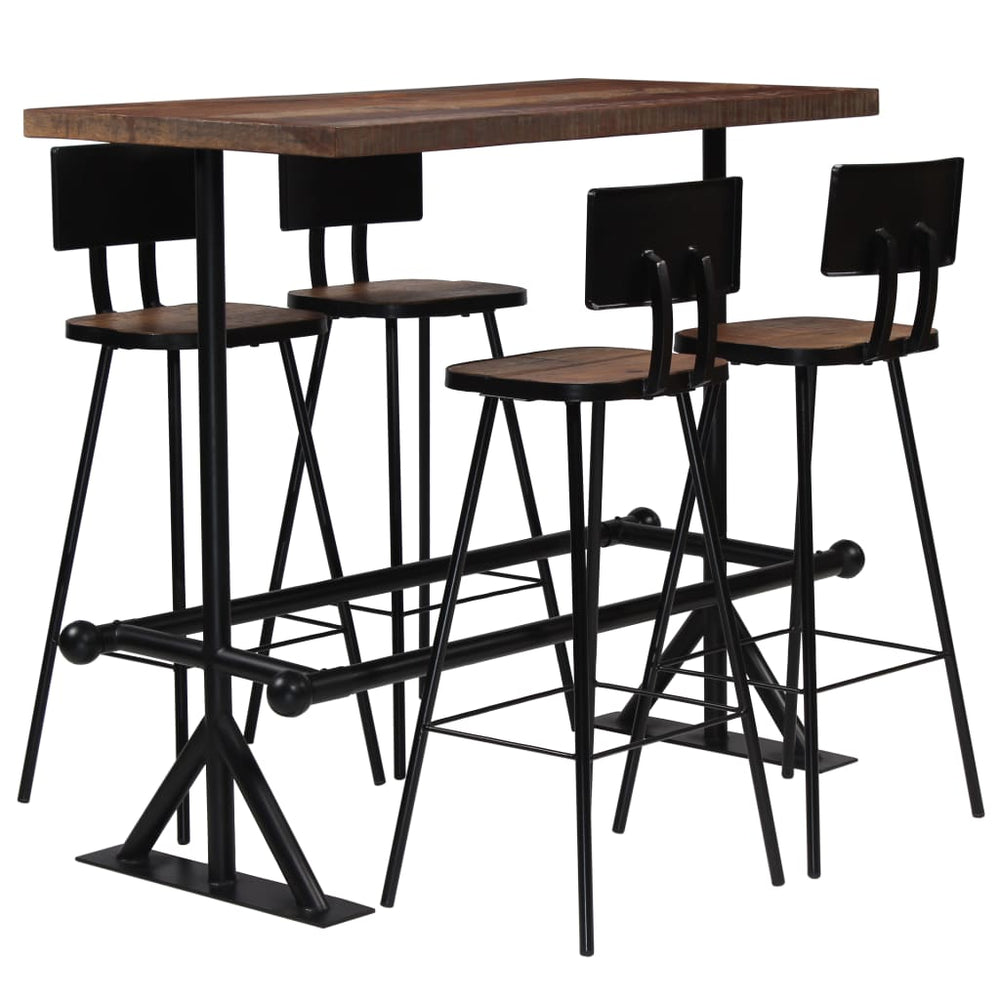 5-delige Barset massief gerecycled hout MeubelReus