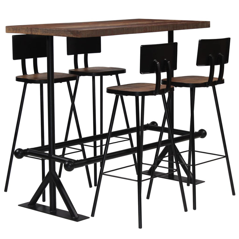5-delige Barset massief gerecycled hout MeubelReus