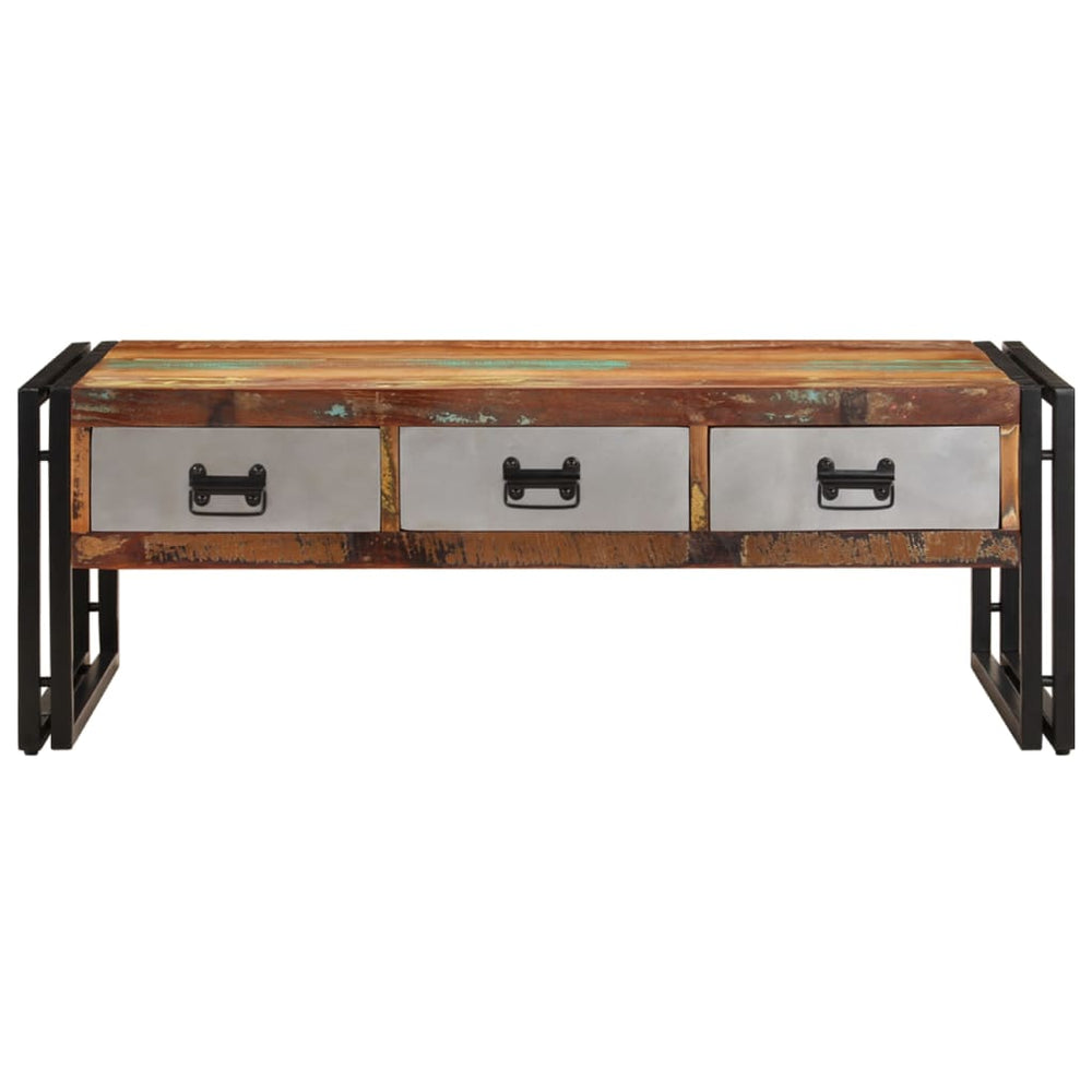 Salontafel met 3 lades 100x50x35 cm massief gerecycled hout MeubelReus