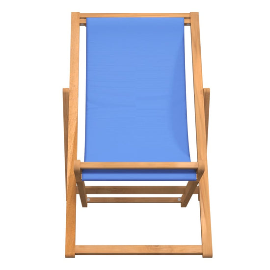 Ligstoel 56x105x96 cm teakhout blauw MeubelReus