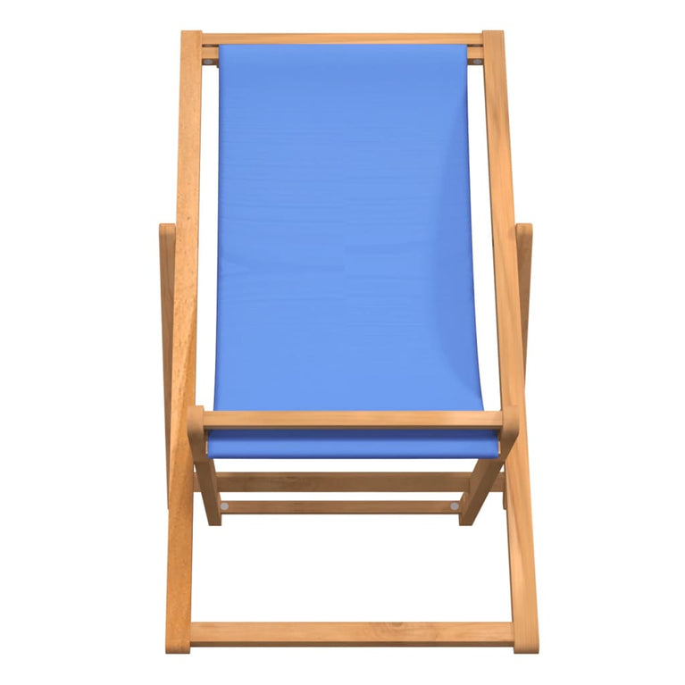 Ligstoel 56x105x96 cm teakhout blauw MeubelReus