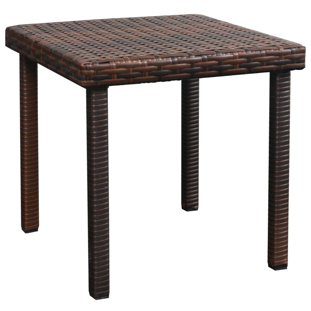 Ligbedden 2 st met tafel poly rattan bruin MeubelReus