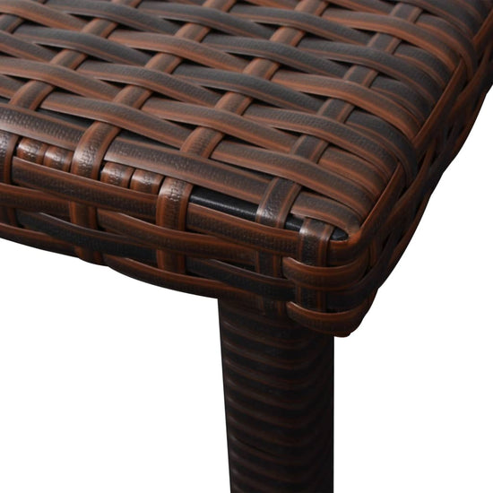 Ligbedden 2 st met tafel poly rattan bruin MeubelReus