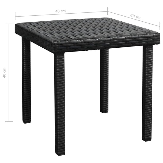 Ligbedden 2 st met tafel poly rattan zwart MeubelReus