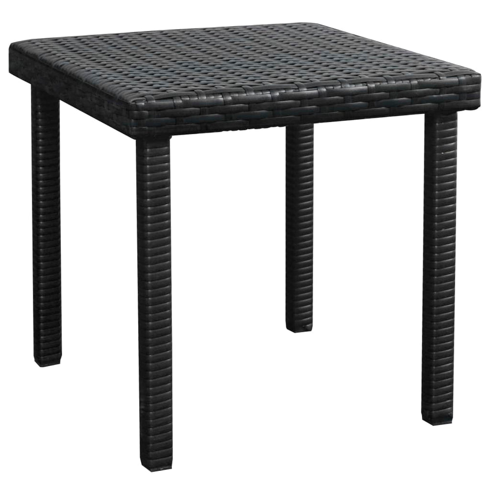 Ligbedden 2 st met tafel poly rattan zwart MeubelReus