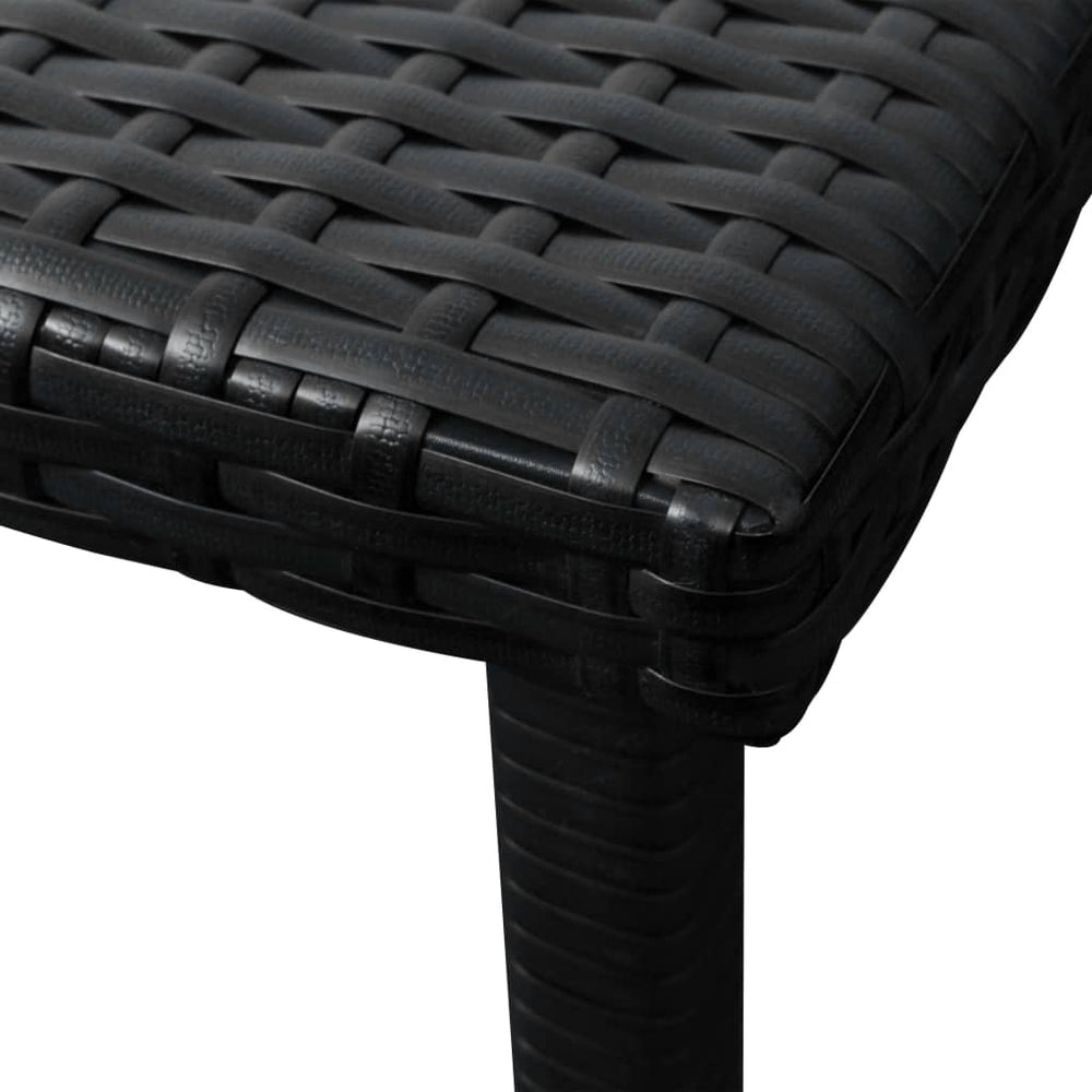 Ligbedden 2 st met tafel poly rattan zwart MeubelReus