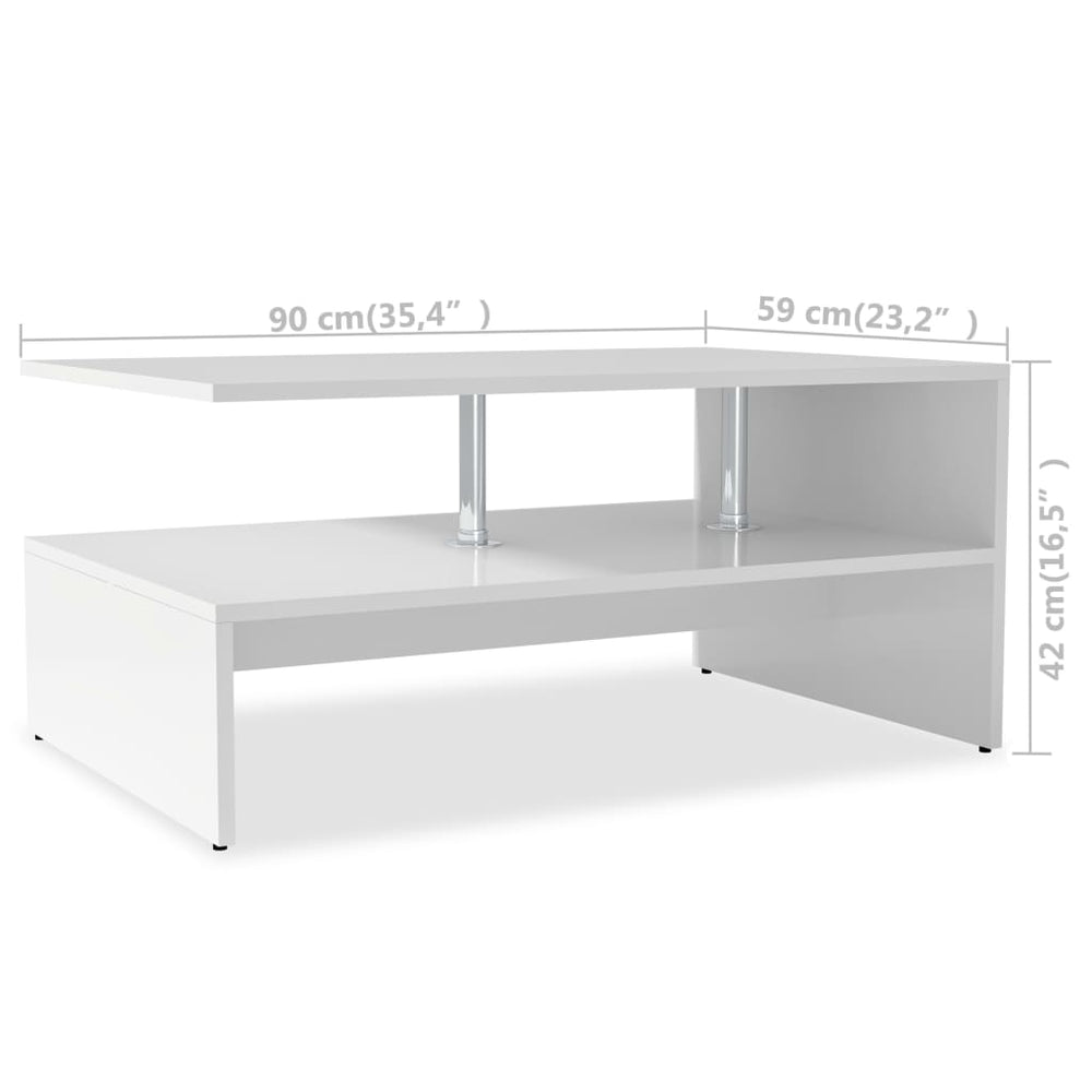 Salontafel 90x59x42 cm spaanplaat wit MeubelReus