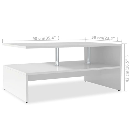 Salontafel 90x59x42 cm spaanplaat wit MeubelReus