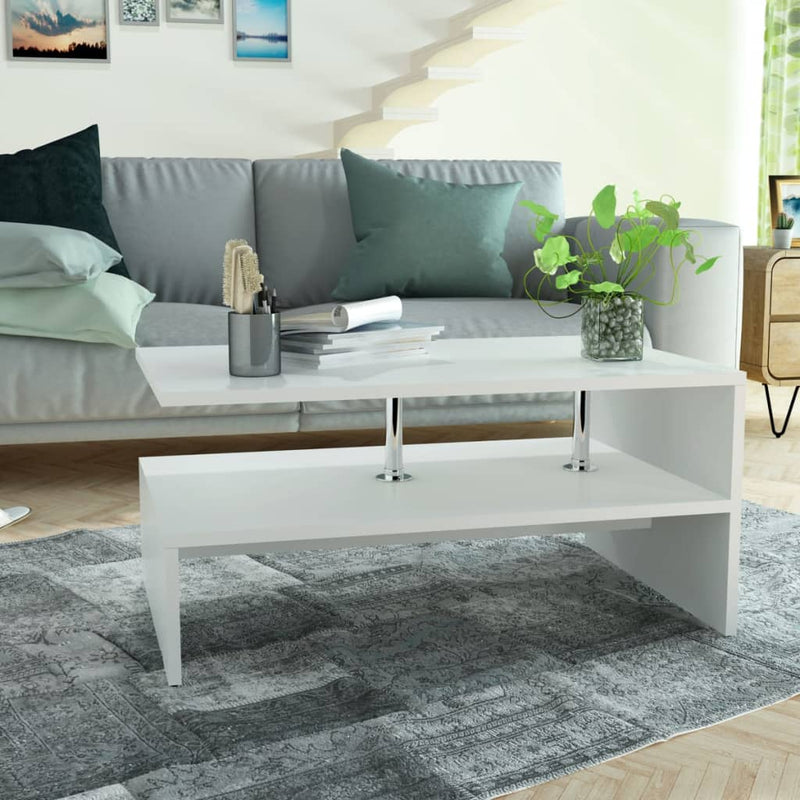 Salontafel 90x59x42 cm spaanplaat wit MeubelReus