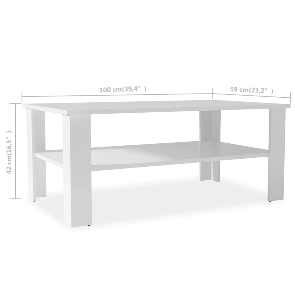 Salontafel 100x59x42 cm spaanplaat wit MeubelReus
