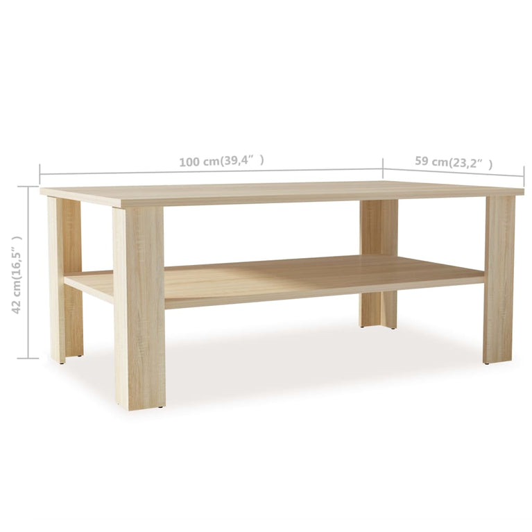 Salontafel 100x59x42 cm spaanplaat eikenkleur MeubelReus