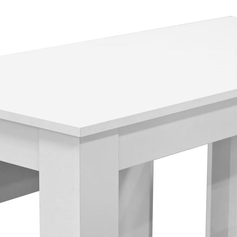 Eettafel en banken 3 st spaanplaat wit MeubelReus
