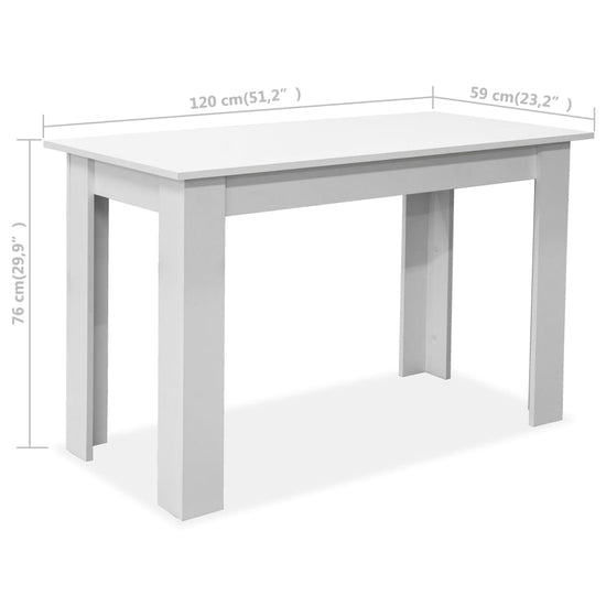 Eettafel en banken 3 st spaanplaat wit MeubelReus