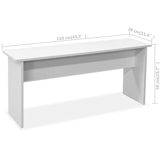 Eettafel en banken 3 st spaanplaat wit MeubelReus