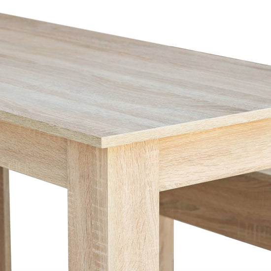Eettafel en banken spaanplaat eikenkleur 3 st MeubelReus
