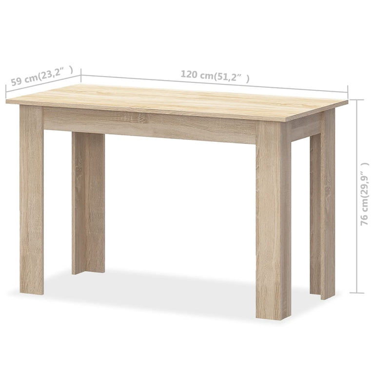 Eettafel en banken spaanplaat eikenkleur 3 st MeubelReus