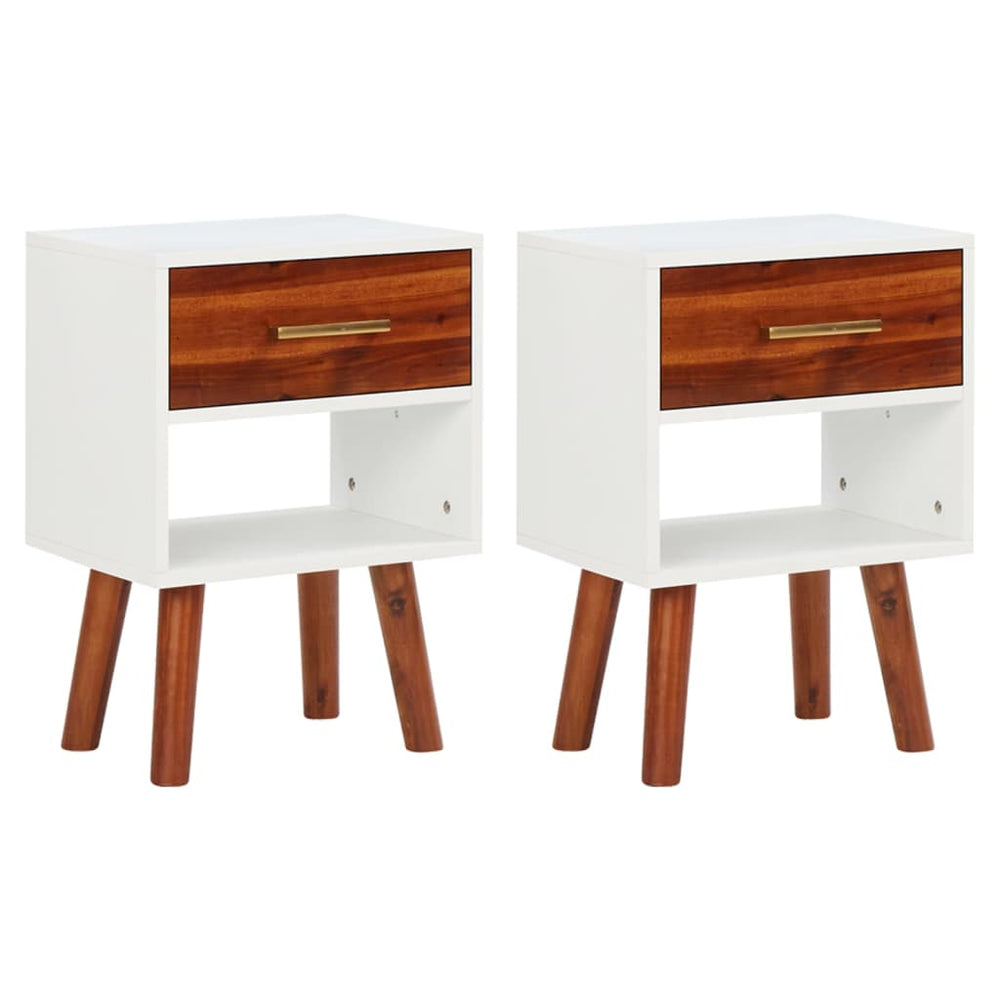 Nachtkastjes 2 st 40x30x57 cm massief acaciahout MeubelReus