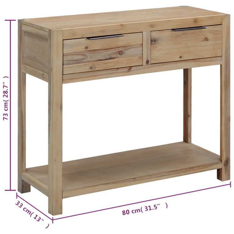 Wandtafel 82x33x73 cm massief acaciahout