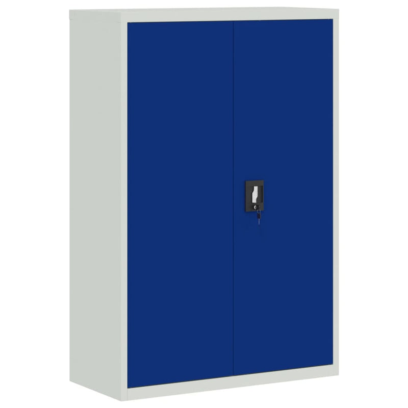 Kantoorkast 90x40x140 cm metaal grijs en blauw MeubelReus