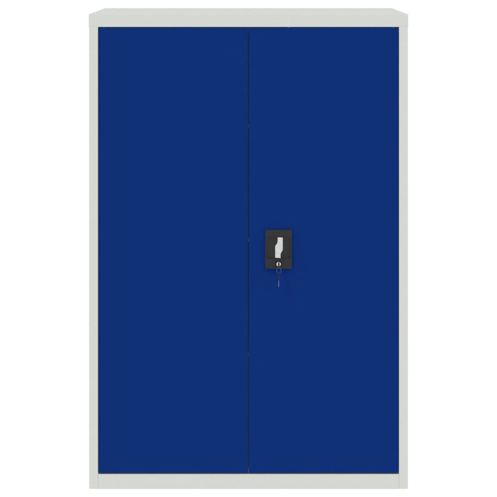Kantoorkast 90x40x140 cm metaal grijs en blauw MeubelReus