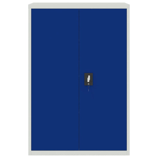 Kantoorkast 90x40x140 cm metaal grijs en blauw MeubelReus