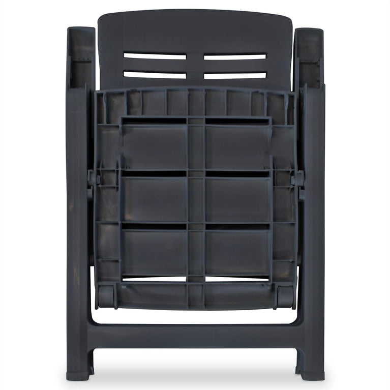 Tuinstoelen 2 st verstelbaar kunststof antracietkleurig MeubelReus