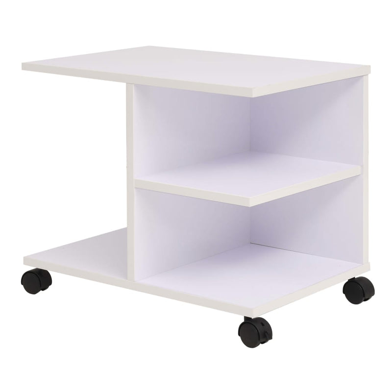 Plankenkast verrijdbaar 50x35x42 cm wit MeubelReus