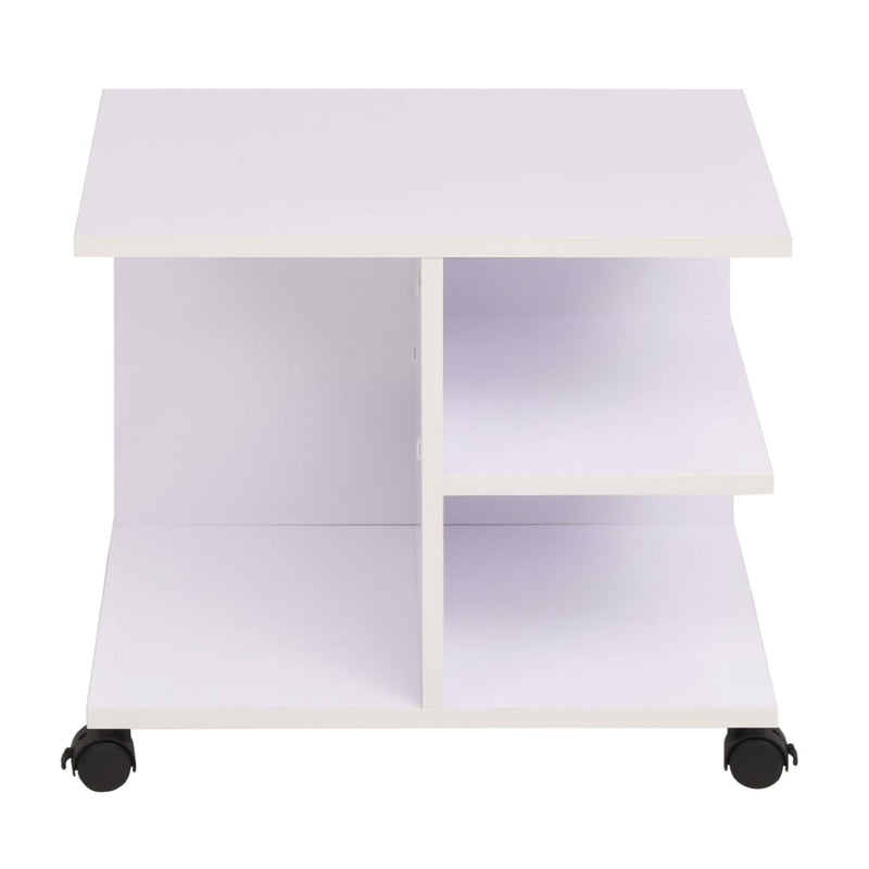 Plankenkast verrijdbaar 50x35x42 cm wit MeubelReus