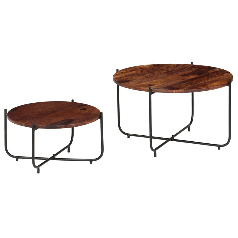 2-delige Salontafelset 60x35 cm massief sheeshamhout MeubelReus