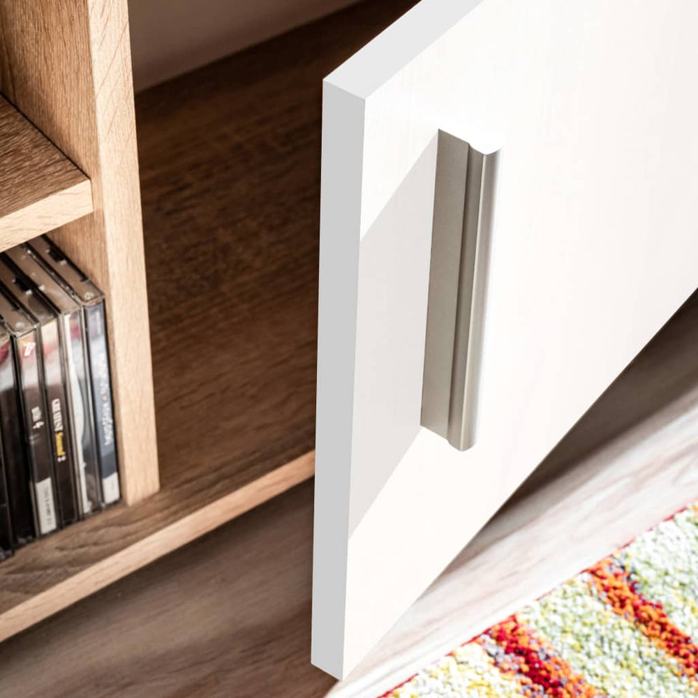 Tv-wandmeubel met LED-verlichting Sonoma eiken en wit MeubelReus