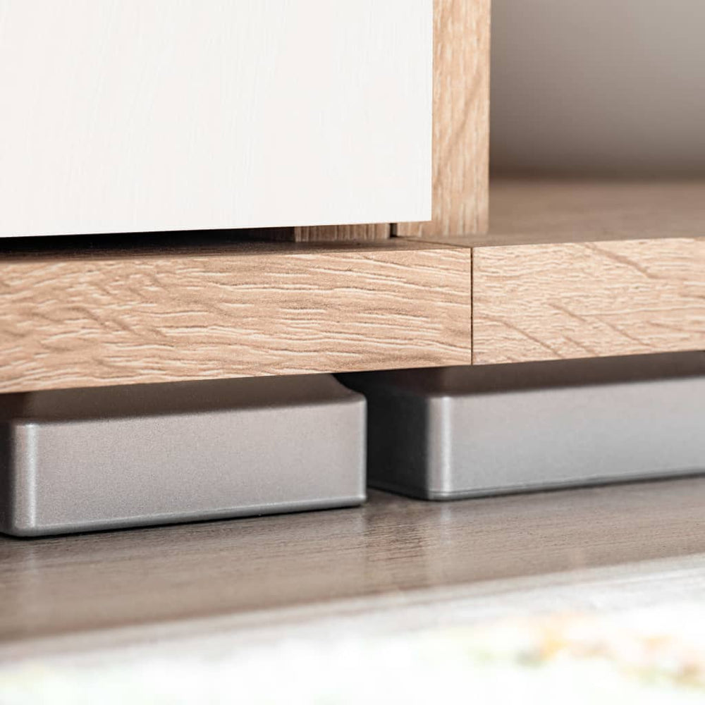 Tv-wandmeubel met LED-verlichting Sonoma eiken en wit MeubelReus