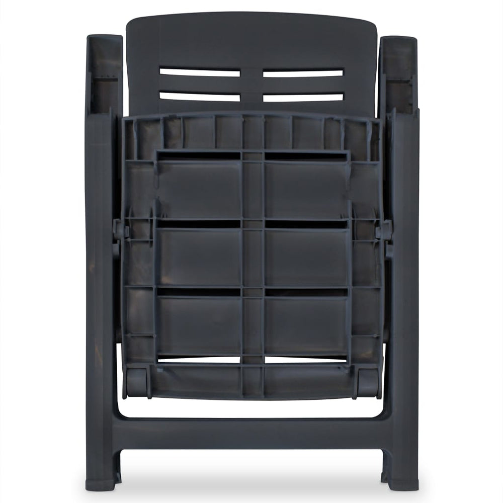 Tuinstoelen 4 st verstelbaar kunststof antracietkleurig MeubelReus