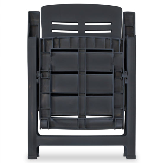 Tuinstoelen 4 st verstelbaar kunststof antracietkleurig MeubelReus