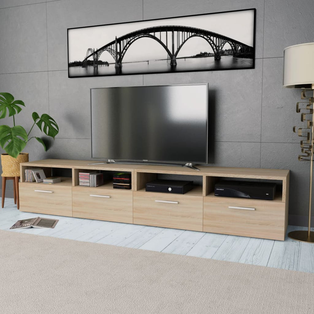Tv-kasten 95x35x36 cm spaanplaat eikenkleurig 2 st MeubelReus