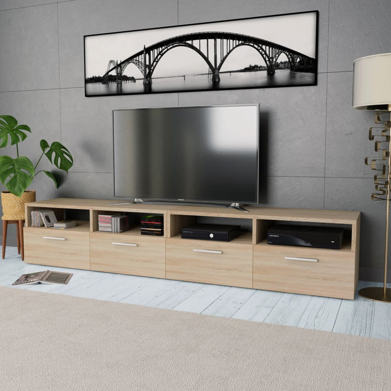 Tv-kasten 95x35x36 cm spaanplaat eikenkleurig 2 st MeubelReus