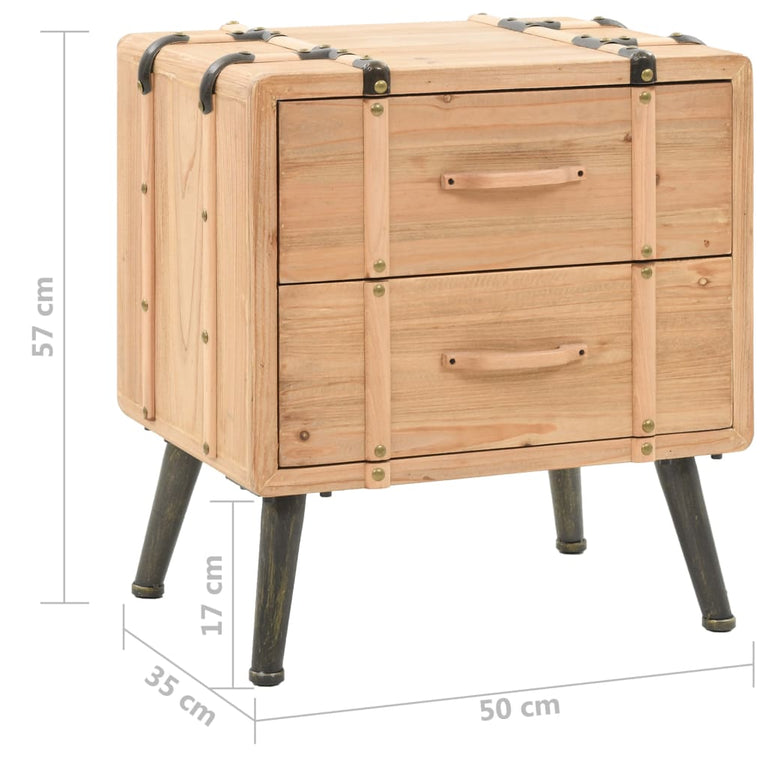 Nachtkastje 50x35x57 cm massief vurenhout MeubelReus
