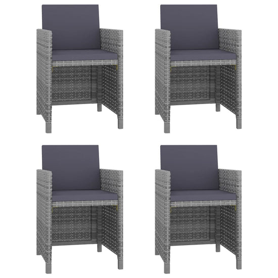 5-delige Tuinset met kussens poly rattan grijs MeubelReus