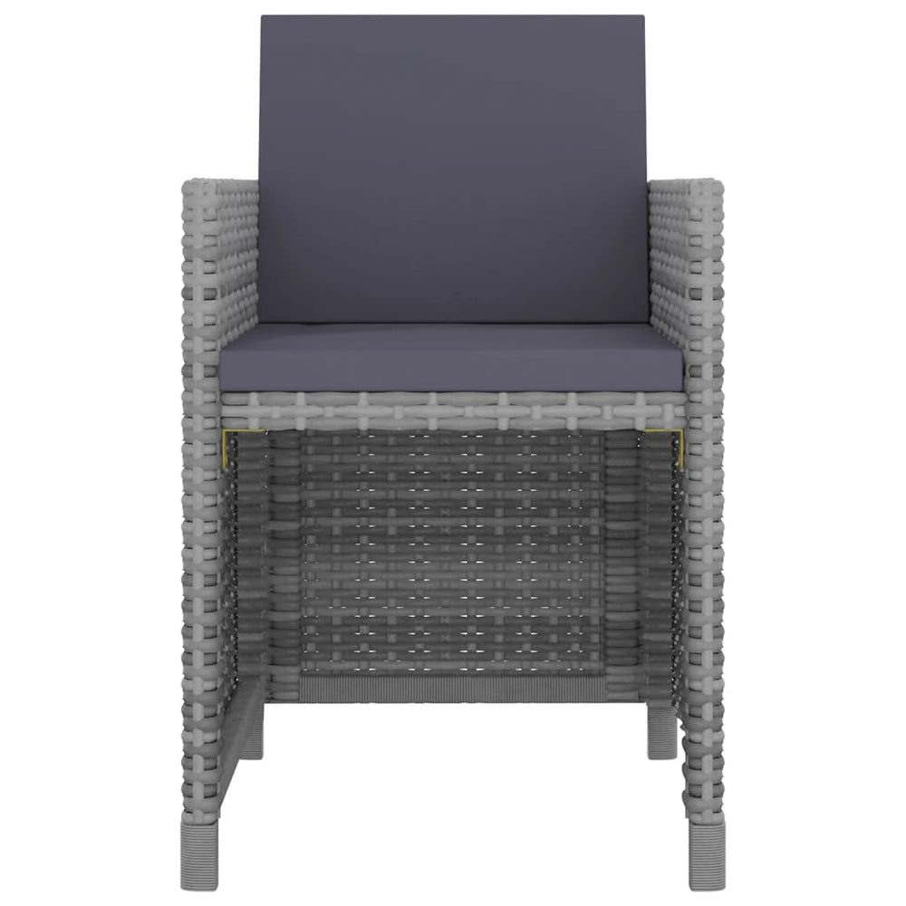 5-delige Tuinset met kussens poly rattan grijs MeubelReus