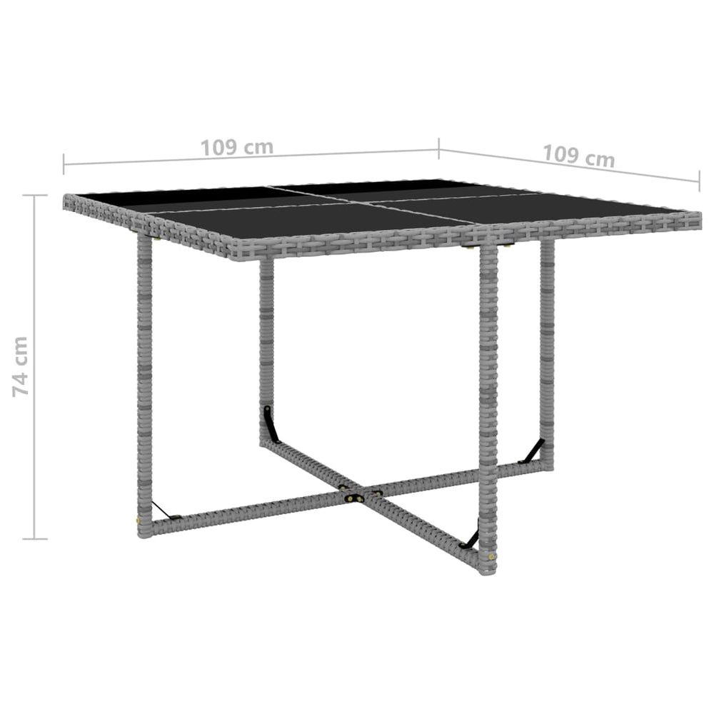 5-delige Tuinset met kussens poly rattan grijs MeubelReus