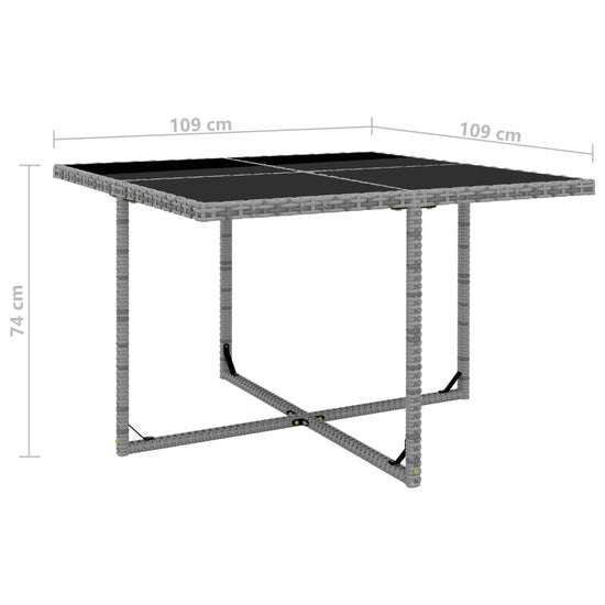 5-delige Tuinset met kussens poly rattan grijs MeubelReus