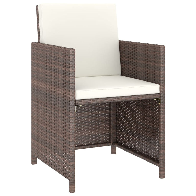 6-delige Tuinset met kussens poly rattan bruin MeubelReus