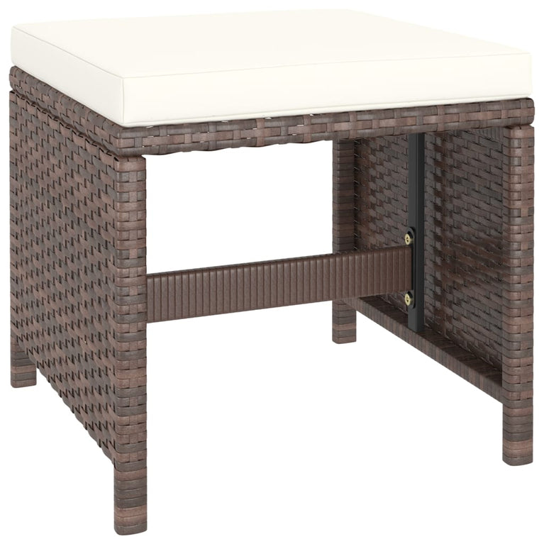 6-delige Tuinset met kussens poly rattan bruin MeubelReus