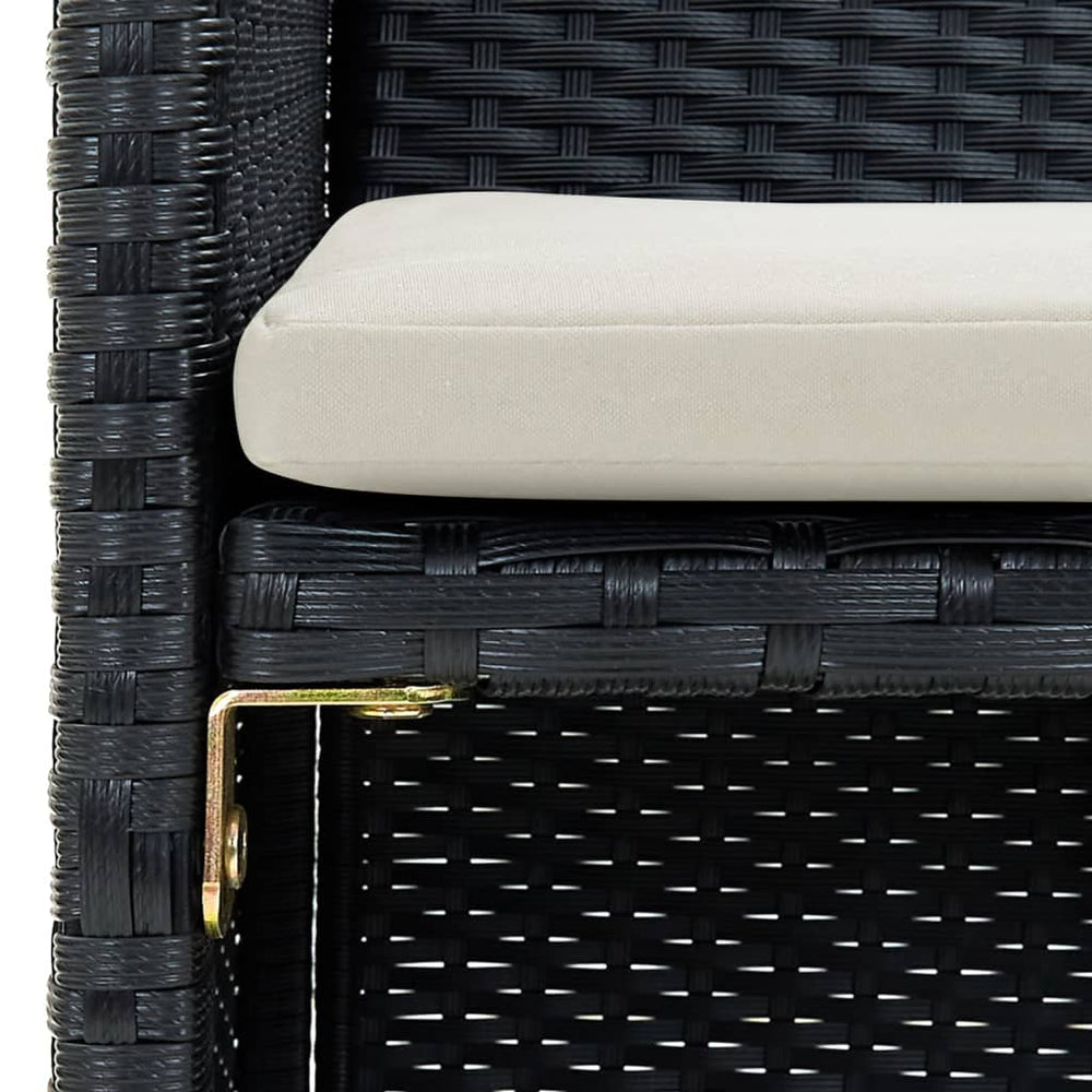 Tuinbank 2-zits met kussens poly rattan zwart MeubelReus