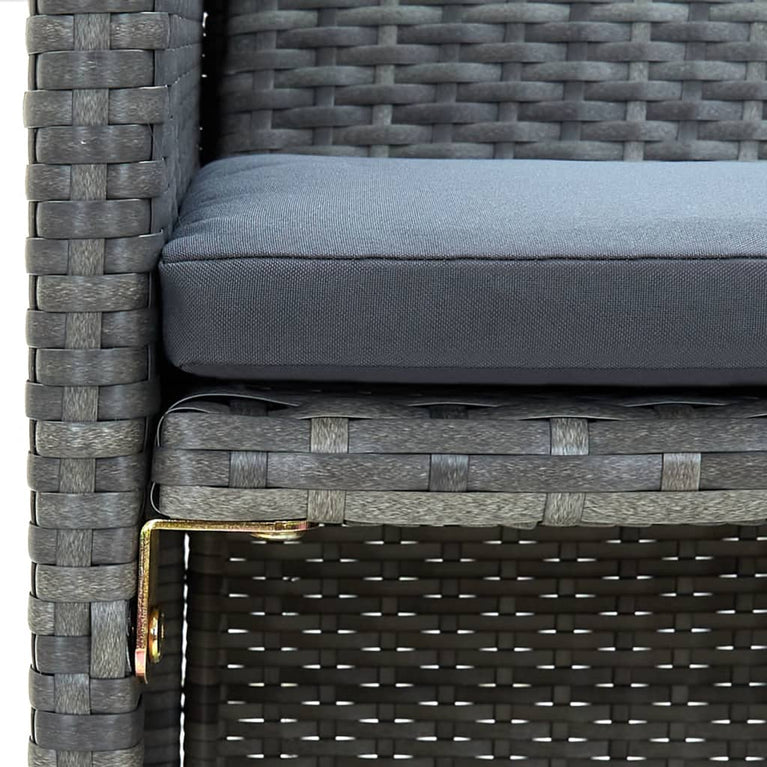 Tuinbank 2-zits met kussens poly rattan grijs MeubelReus