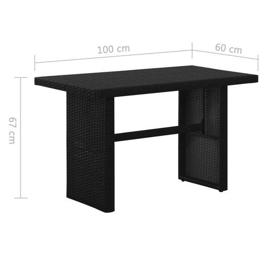 3-delige Loungeset met kussens poly rattan zwart MeubelReus